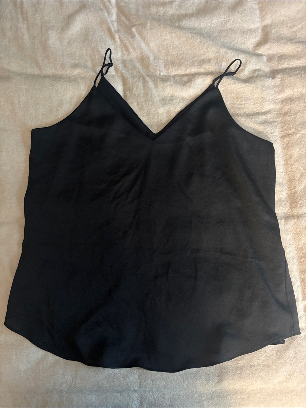 Black V-Neck Spaghetti Strap Blouse